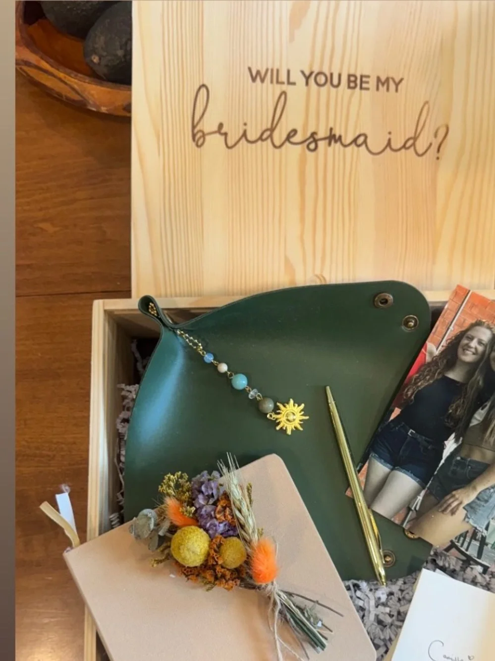 NWT Bridesmaid Proposal Wooden Gift Box